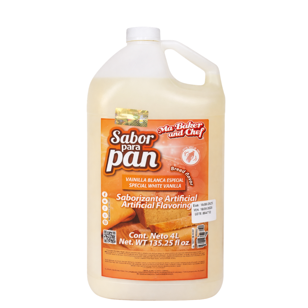 Esencia sabor para pan Ma Baker and Chef - Vainilla Blanca 4 lts